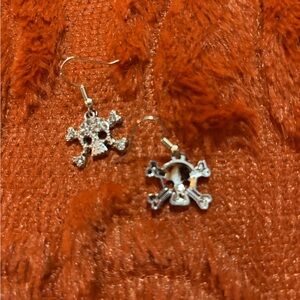 Silver Skull and Crossbones Earrings